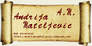 Andrija Mateljević vizit kartica